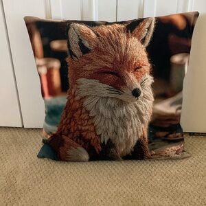 Fox Print Throw Pillow